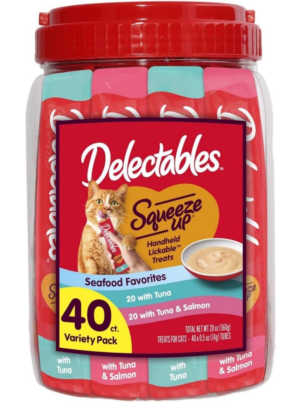 Seafood Variety Pack Lickable Cat Treats - Creamy Squeezable Puree, Grain-Free